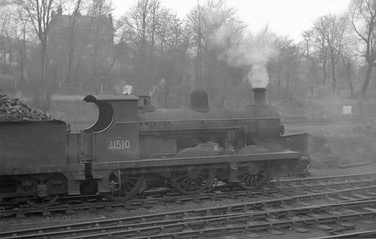 Photo of C Class 0-6-0 loco 31510 shunting at Norwood Junction in 1961