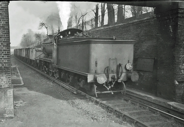 Photo of a K class 2-6-0 hauling a coal train at South Croydon, circa 1961/62