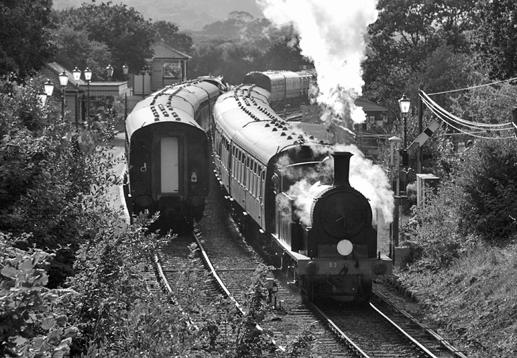 Photo of M7 Class 0-4-4 tank loco leaving Harmans Cross for Swanage on 18th August 2010.