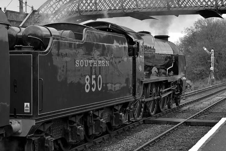 13th March 2009 photo of Lord Nelson Class 30850 at Medstead and Four Marks during the Mid Hants Railway Spring Gala. 