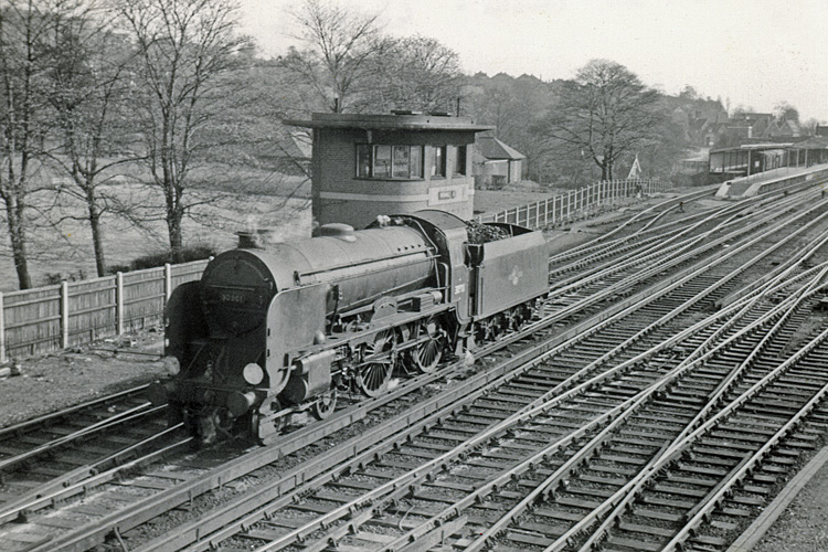Photo of Schools Class 4-4-0 30901 at  Redhill after working in with the 14 coach, 07.40 Birkenhead to Margate train on 25th April 1962