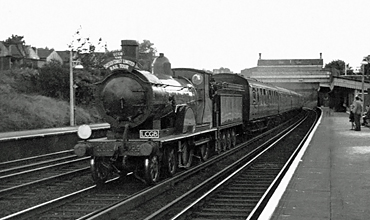 Photo of  T9 class 4-4-0 number 30120 passing Brockley on the Sussex Coast Limited Railtour on 24th June 1962