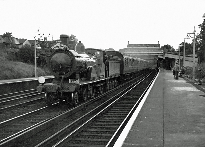 Photo of  T9 class 4-4-0 number 30120 passing Brockley on the Sussex Coast Limited Railtour on 24th June 1962