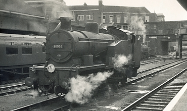 Photo of Z Class 0-8-0 tank loco 30955 at Exeter Central in September 1962